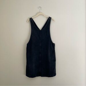 Denim Pinafore Dress in Black